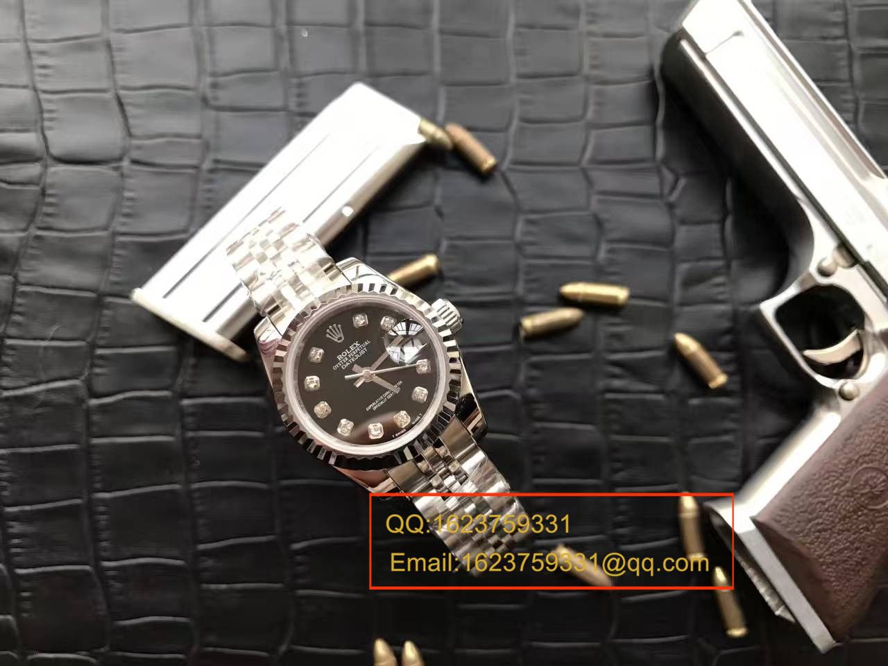 【台湾 Factory  Perfect  High quality  Replica Watches 】 Rolex 女装  Datejust 系列179174黑盘镶钻女士 wrist watches  / RB0170