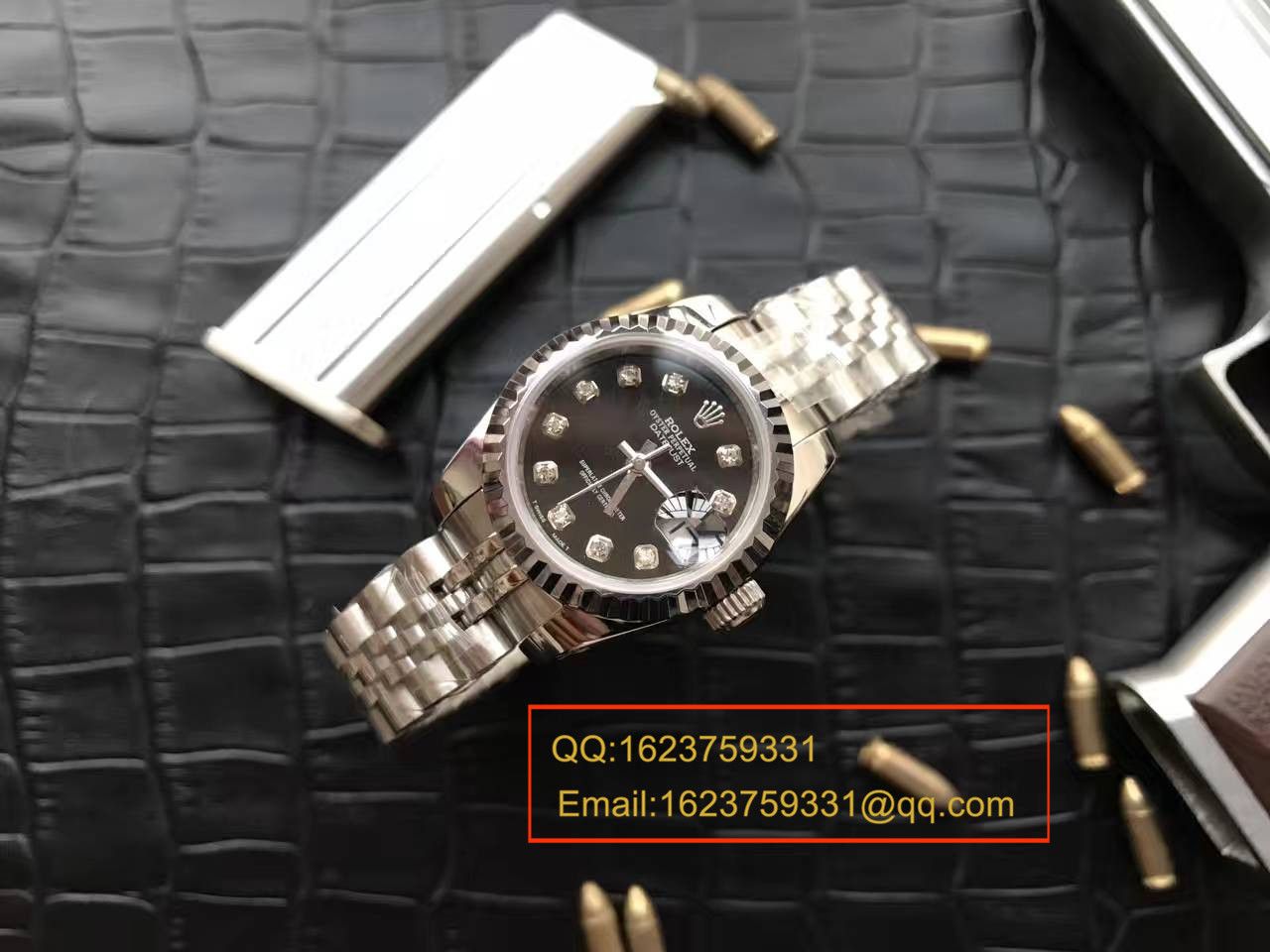 【台湾 Factory  Perfect  High quality  Replica Watches 】 Rolex 女装  Datejust 系列179174黑盘镶钻女士 wrist watches  / RB0170