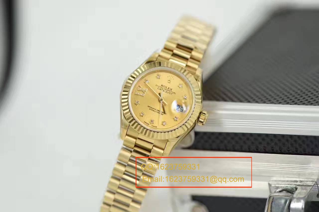 【SY Factory  Perfect  High quality  Replica Watches 】 Rolex 女装  Datejust 系列279178香槟色女士 wrist watches  / RB0126A