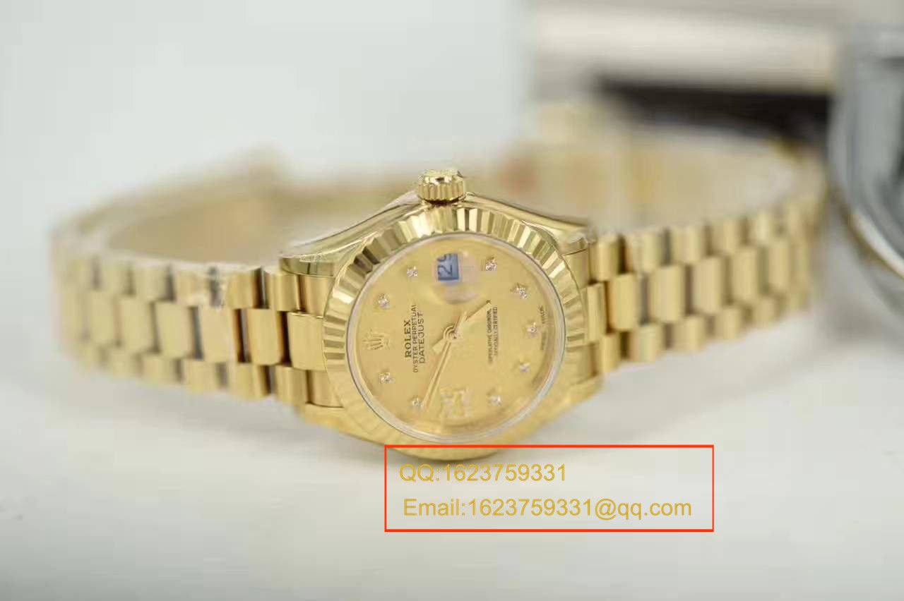 【SY Factory  Perfect  High quality  Replica Watches 】 Rolex 女装  Datejust 系列279178香槟色女士 wrist watches  / RB0126A