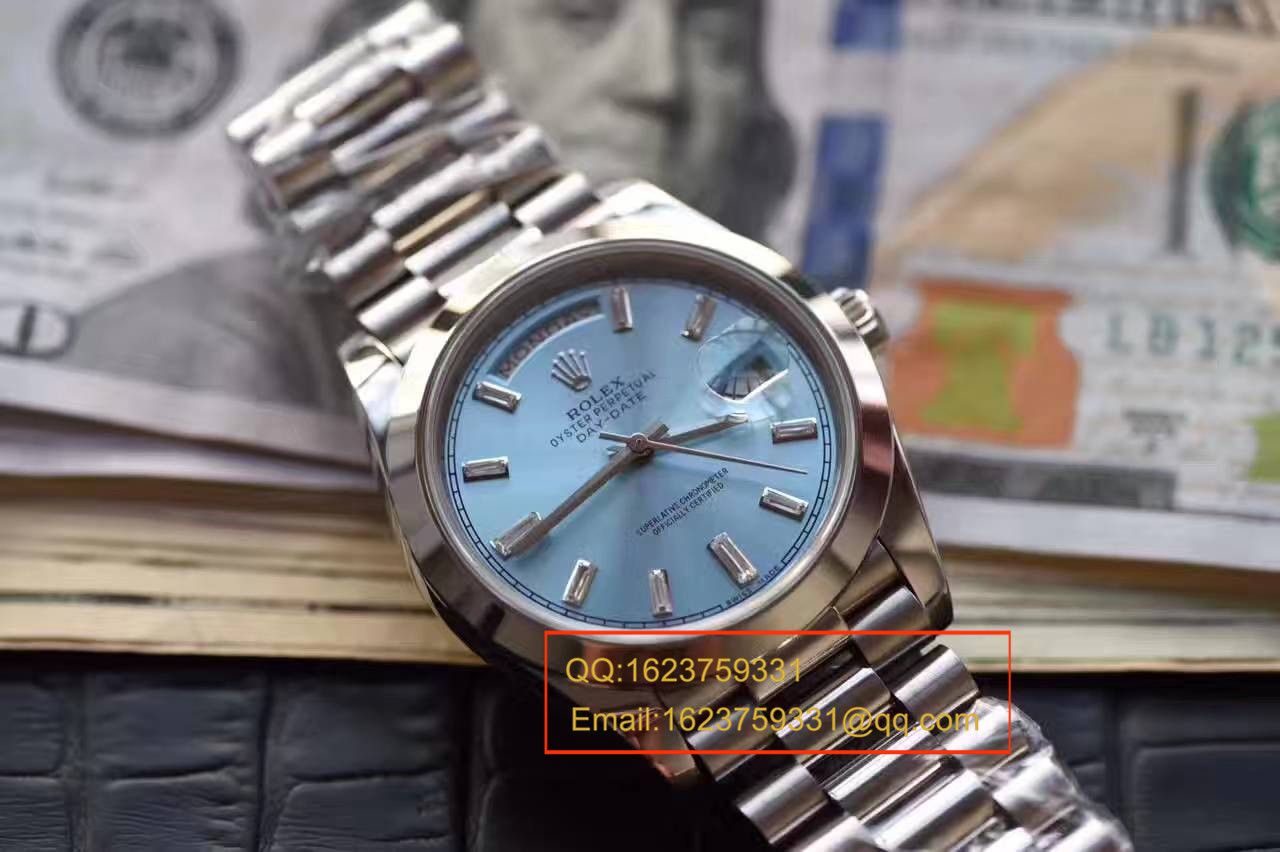 【台湾 Factory  Perfect  High quality  Replica Watches 】 Rolex  Day-Date 型系列228239黑色表盘钻钉 wrist watches  / RB0180