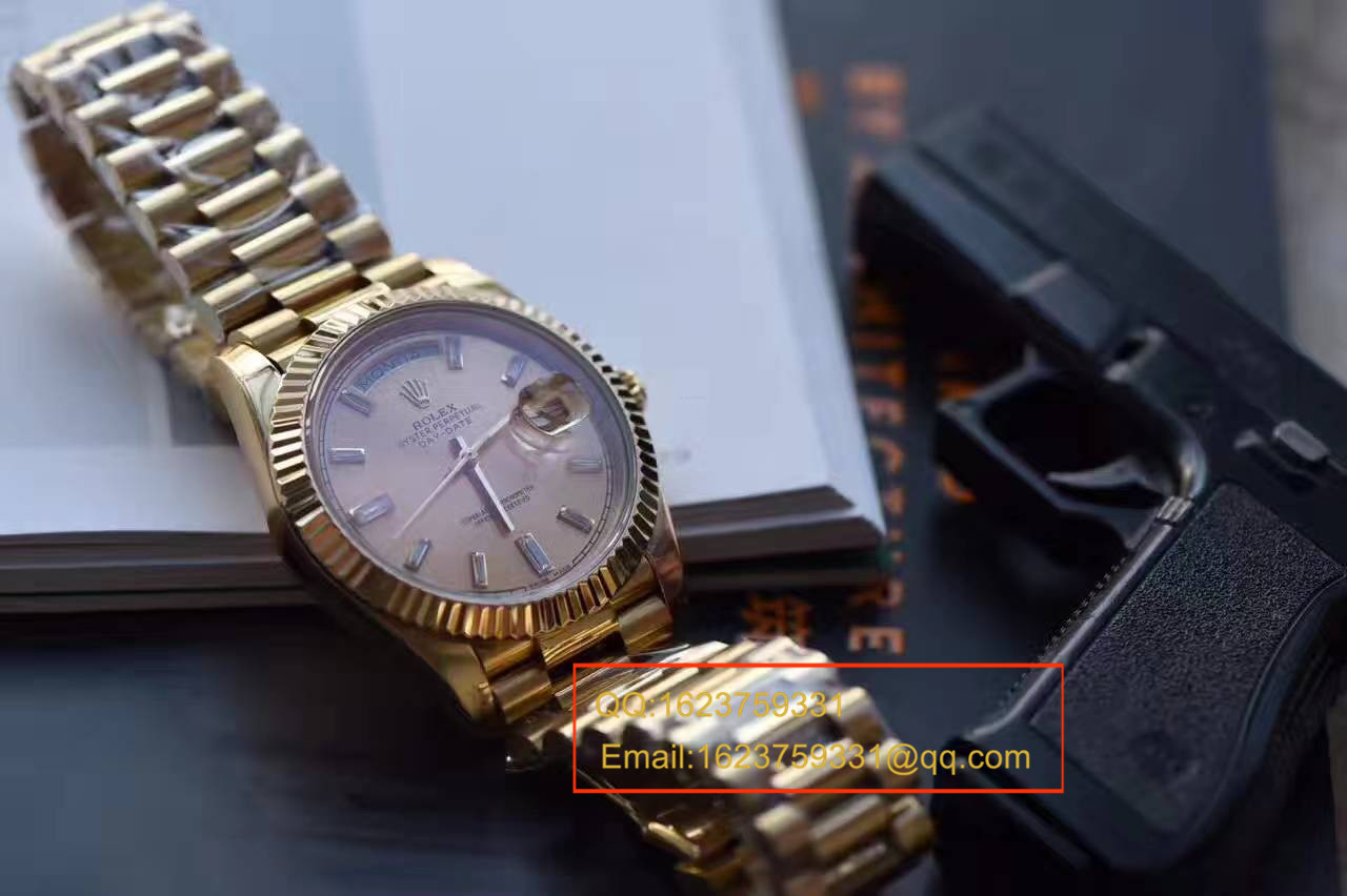 【台湾 Factory  Perfect  High quality  Knockoff  Watches 】 Rolex  Day-Date 型系列228238香槟色表盘钻钉 wrist watches  / RBA179