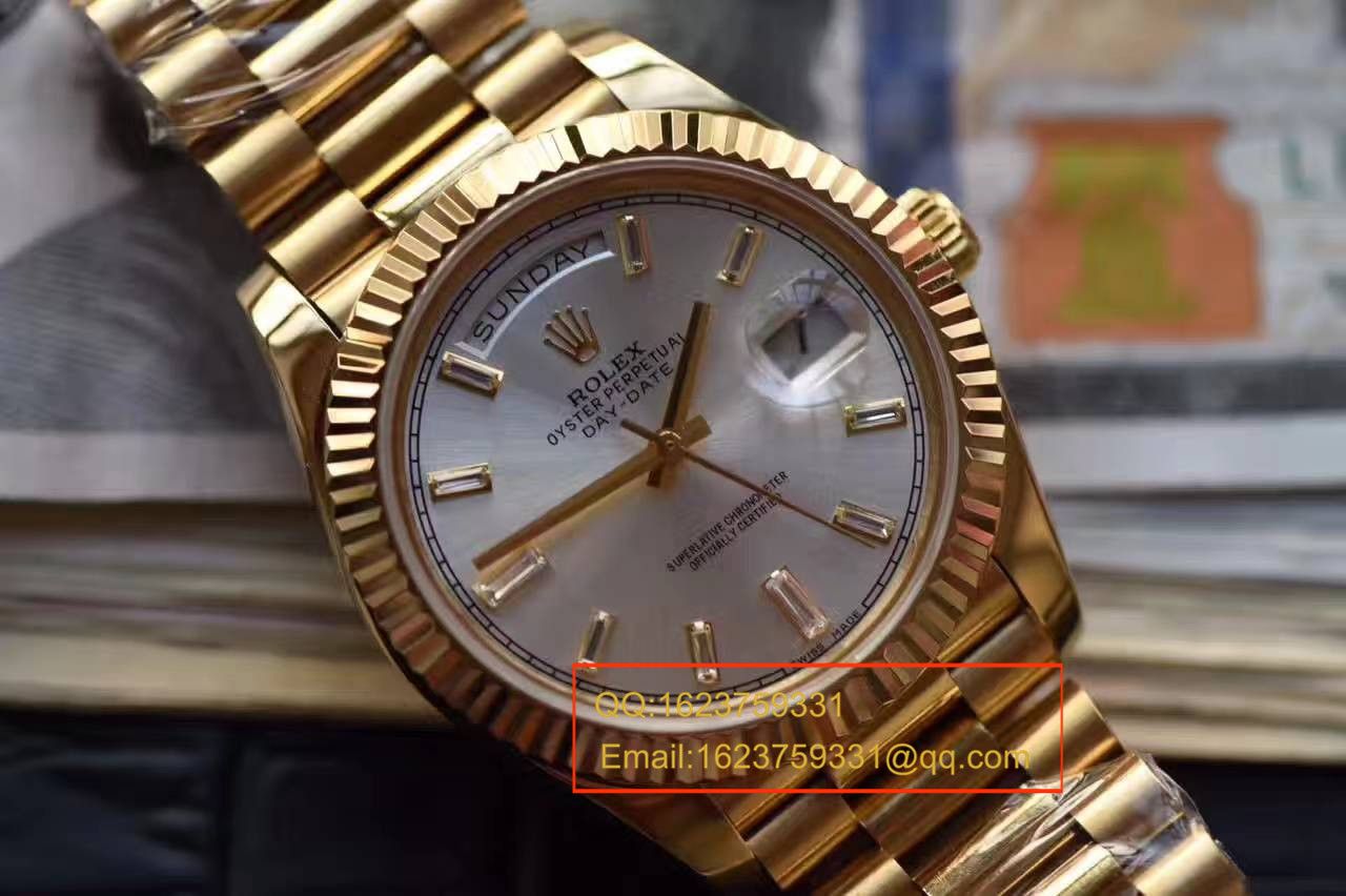 【台湾 Factory  Perfect  High quality  Replica  wrist watches 】 Rolex  Day-Date 型系列228238黑色表盘 / RBA176