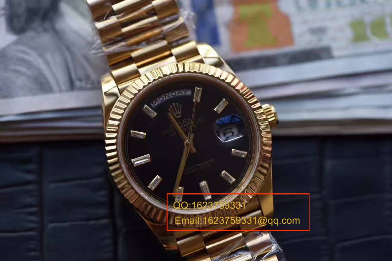 【台湾 Factory  Perfect  High quality  Replica  wrist watches 】 Rolex  Day-Date 型系列228238黑色表盘 / RBA176