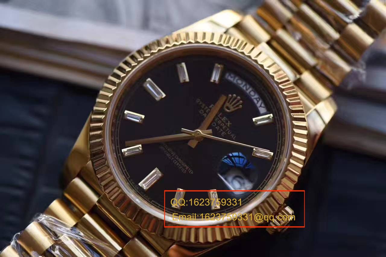 【台湾 Factory  Perfect  High quality  Replica  wrist watches 】 Rolex  Day-Date 型系列228238黑色表盘 / RBA176