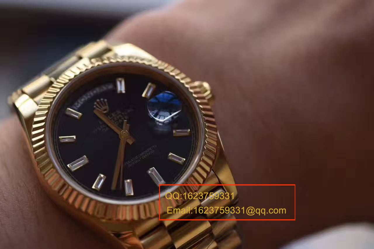 【台湾 Factory  Perfect  High quality  Replica  wrist watches 】 Rolex  Day-Date 型系列228238黑色表盘 / RBA176