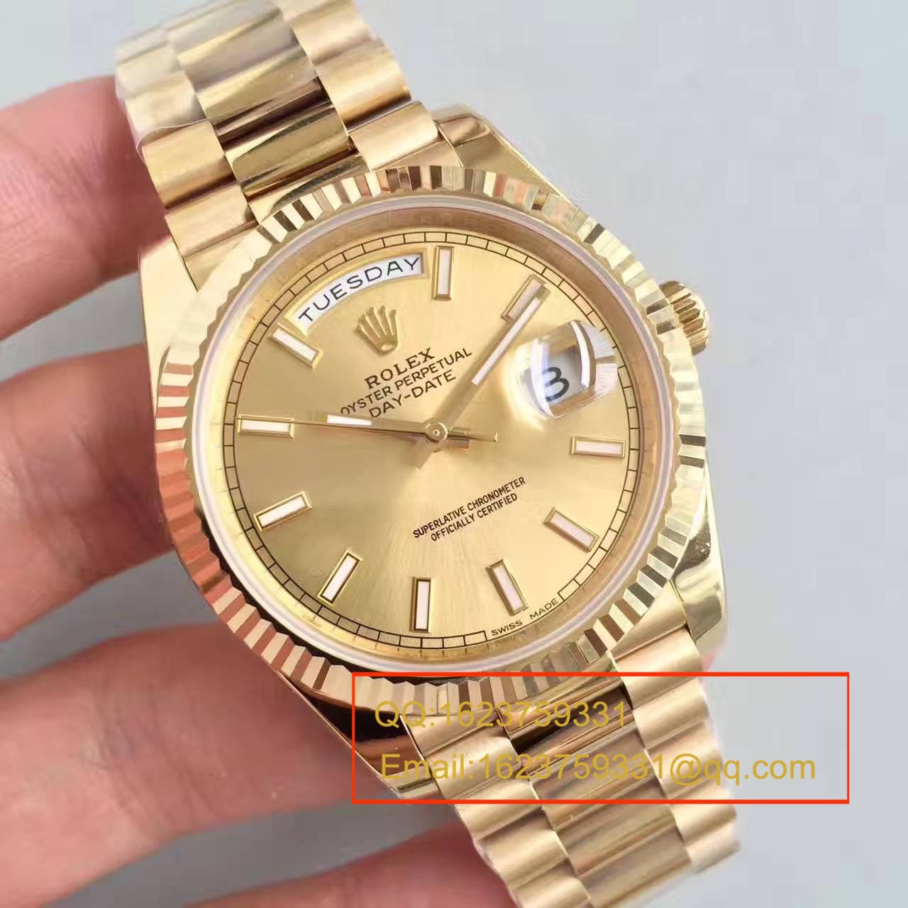 【N Factory  Perfect  Replica Copy  Watches 】 Rolex  Day-Date 型系列228238金盘 wrist watches  