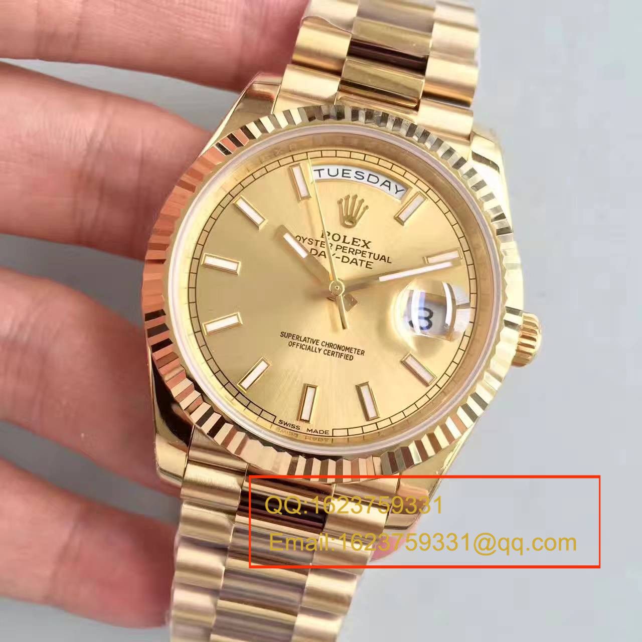 【N Factory  Perfect  Replica Copy  Watches 】 Rolex  Day-Date 型系列228238金盘 wrist watches  