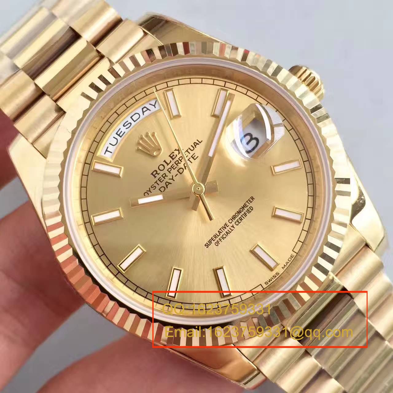 【N Factory  Perfect  Replica Copy  Watches 】 Rolex  Day-Date 型系列228238金盘 wrist watches  