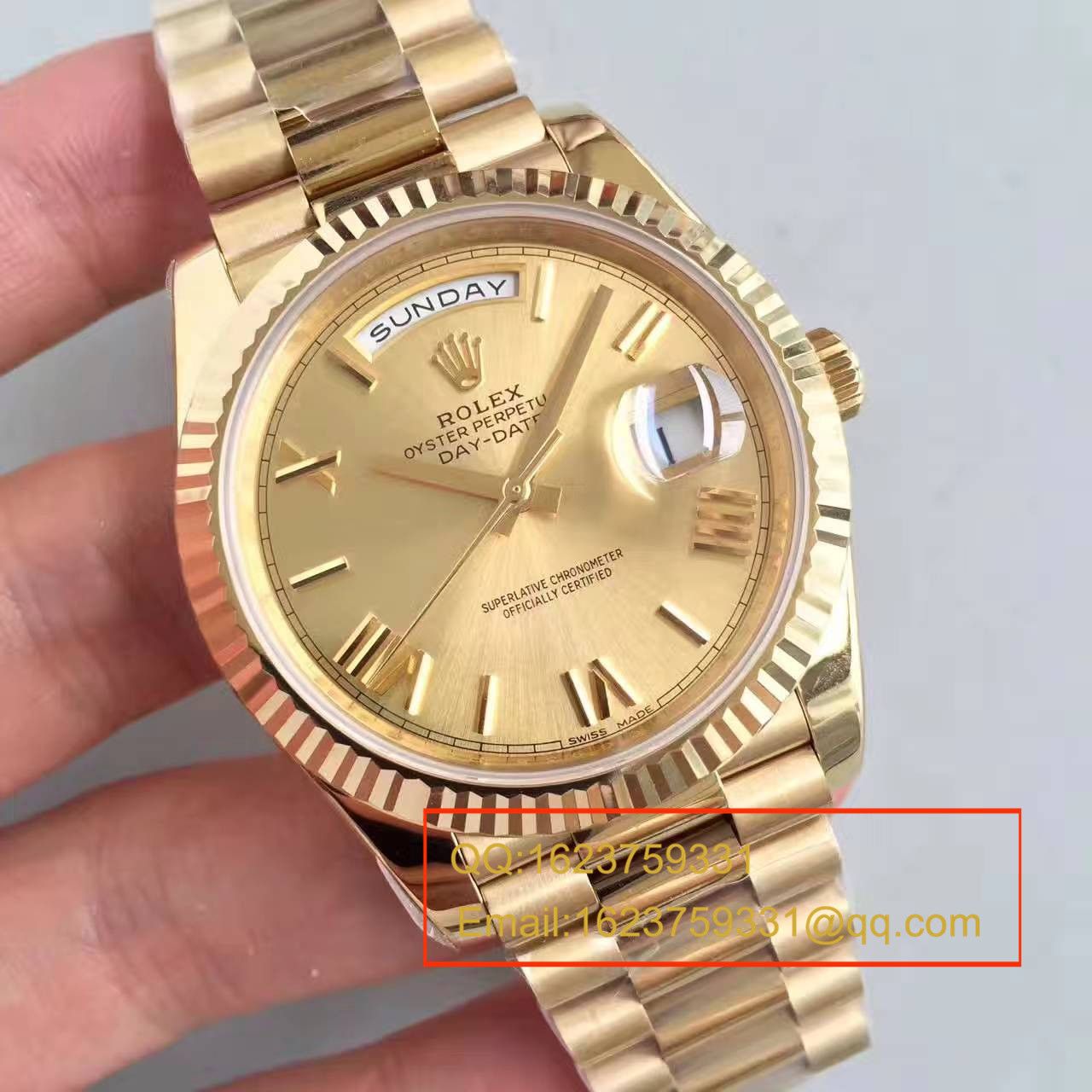 【N Factory  Perfect  Knockoff  Watches 】 Rolex  Day-Date 型系列218238-83218 香槟色表盘 wrist watches  / RBE168