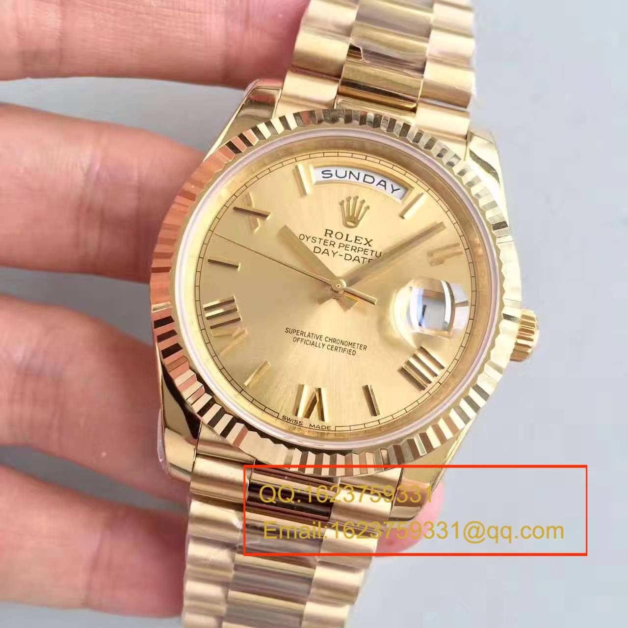 【N Factory  Perfect  Knockoff  Watches 】 Rolex  Day-Date 型系列218238-83218 香槟色表盘 wrist watches  / RBE168