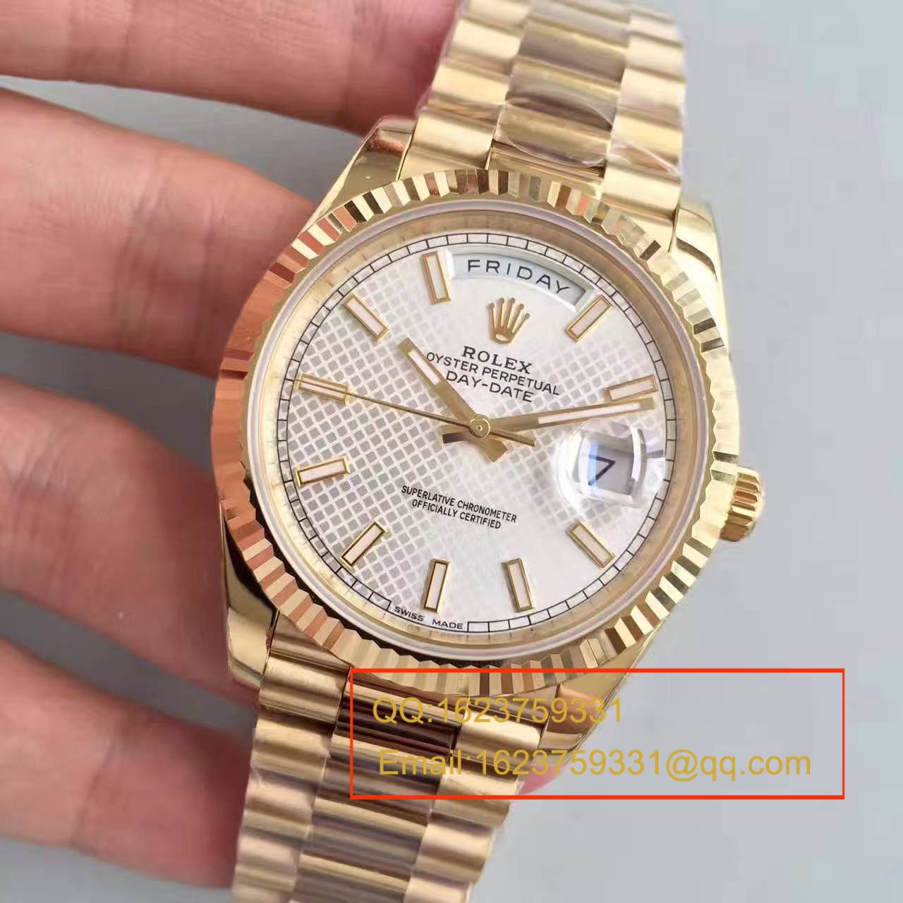 【NOOB Factory  Perfect  Replica Watches 】 Rolex  Day-Date 型系列218238-83218 白盘 wrist watches  / RBE167