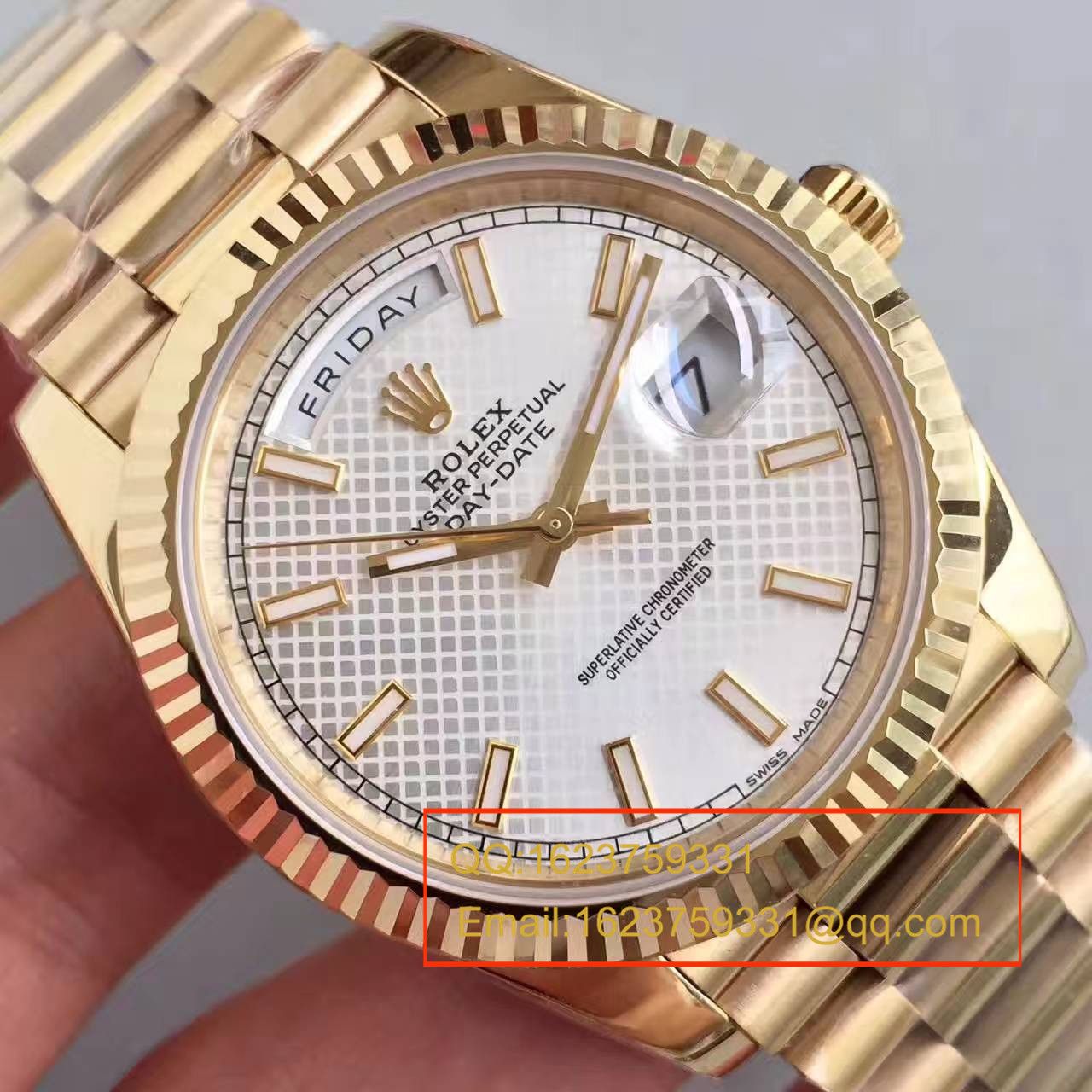 【NOOB Factory  Perfect  Replica Watches 】 Rolex  Day-Date 型系列218238-83218 白盘 wrist watches  / RBE167