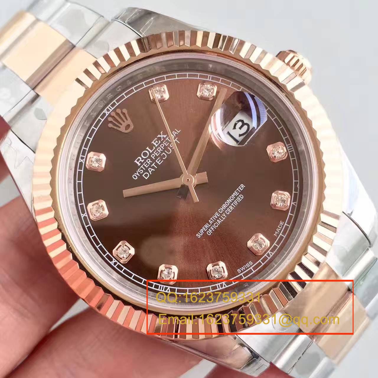 【NOOB Factory 1:1 top  Replica Watches 】 Rolex   Datejust 系列126331巧克力盘镶钻 wrist watches  / R161
