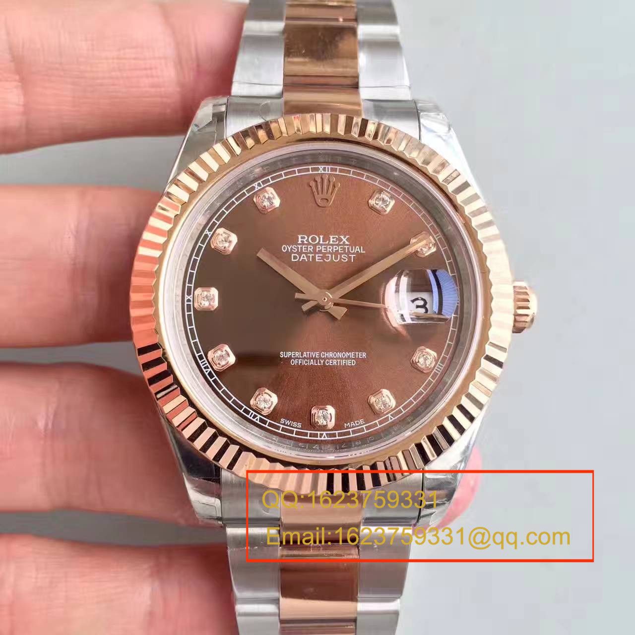 【NOOB Factory 1:1 top  Replica Watches 】 Rolex   Datejust 系列126331巧克力盘镶钻 wrist watches  / R161
