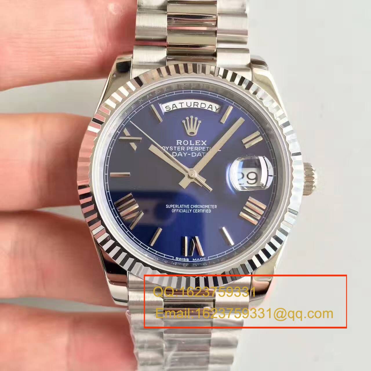 【 Video analysis NOOB Factory  Perfect  Replica 】 Rolex  Day-Date 型系列228239蓝盘男士机械 Watches  / RBE068
