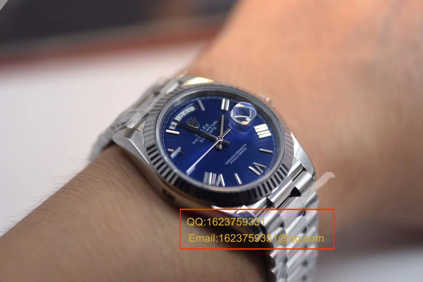 【 Video analysis NOOB Factory  Perfect  Replica 】 Rolex  Day-Date 型系列228239蓝盘男士机械 Watches  / RBE068