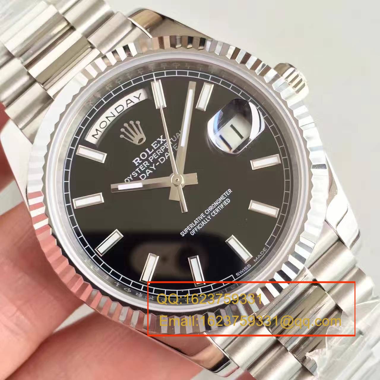【NOOB Factory  High quality  Knockoff  Watches 】 Rolex  Day-Date 型系列228239-黑盘 wrist watches  / RBE070