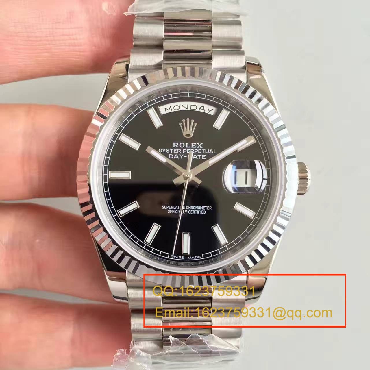 【NOOB Factory  High quality  Knockoff  Watches 】 Rolex  Day-Date 型系列228239-黑盘 wrist watches  / RBE070