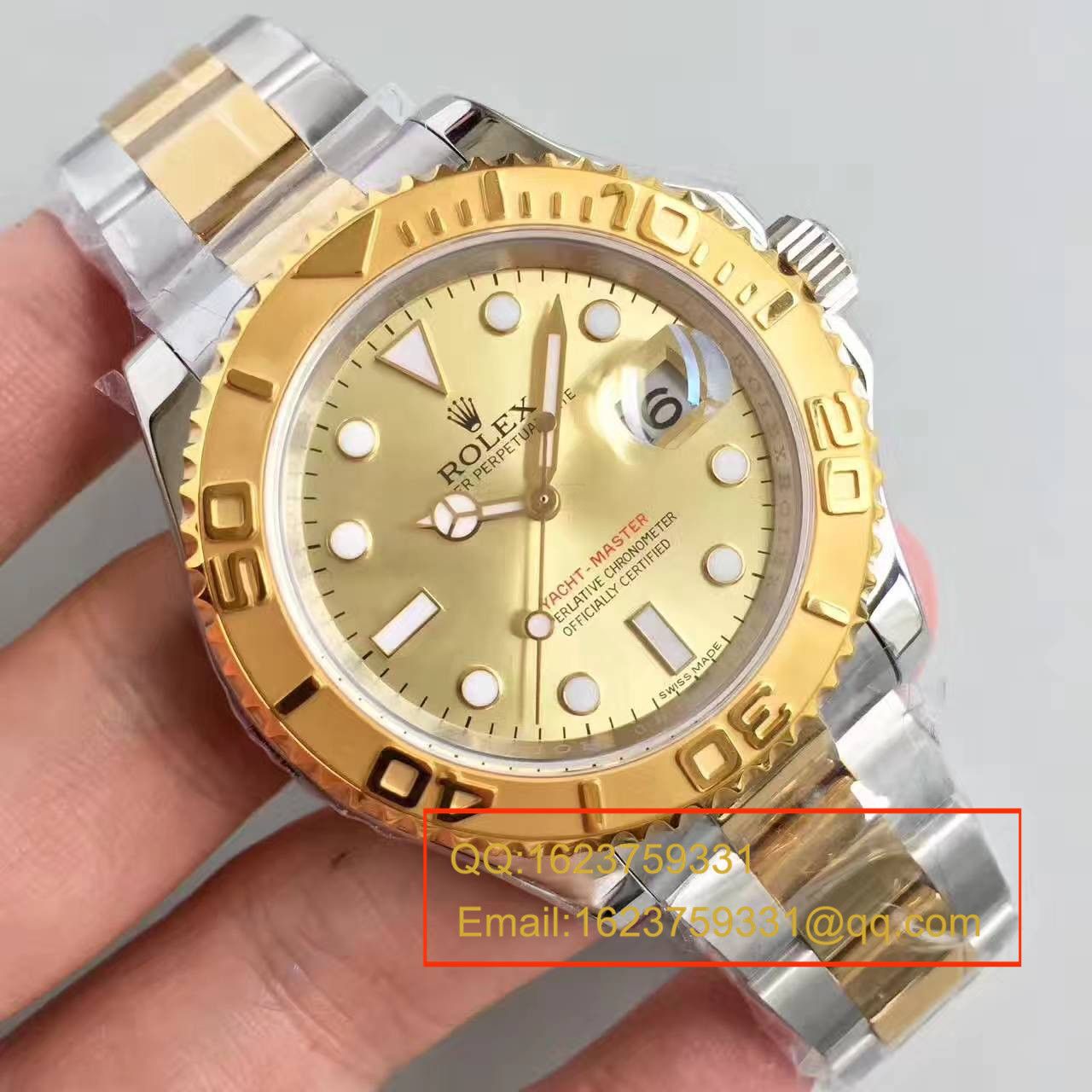 【JF Factory  Perfect  High quality  Replica Watches 】 Rolex  Yacht-Master 系列168623-78753 香槟色表盘 wrist watches  / RBc098
