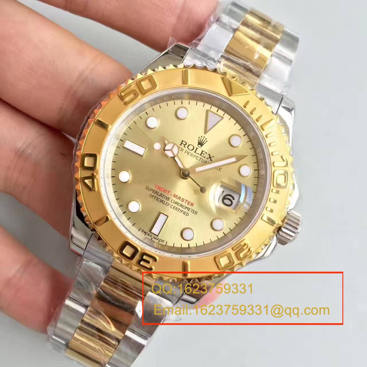 【JF Factory  Perfect  High quality  Replica Watches 】 Rolex  Yacht-Master 系列168623-78753 香槟色表盘 wrist watches  / RBc098
