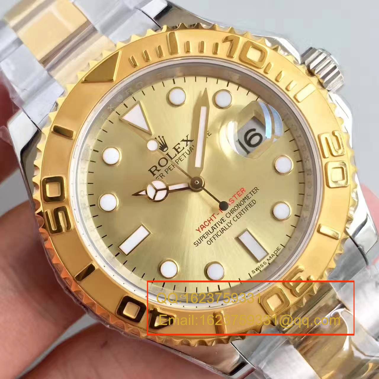 【JF Factory  Perfect  High quality  Replica Watches 】 Rolex  Yacht-Master 系列168623-78753 香槟色表盘 wrist watches  / RBc098