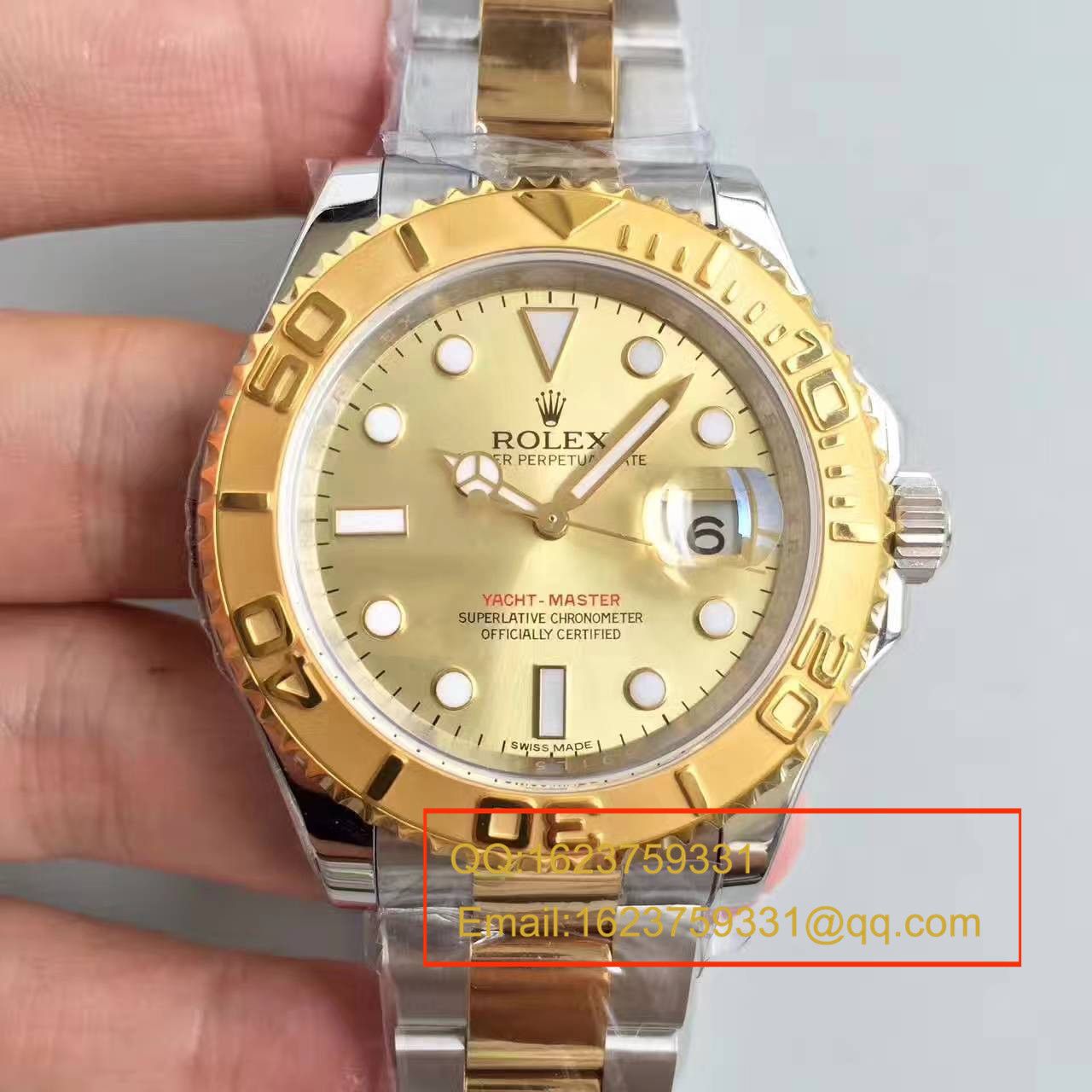 【JF Factory  Perfect  High quality  Replica Watches 】 Rolex  Yacht-Master 系列168623-78753 香槟色表盘 wrist watches  / RBc098