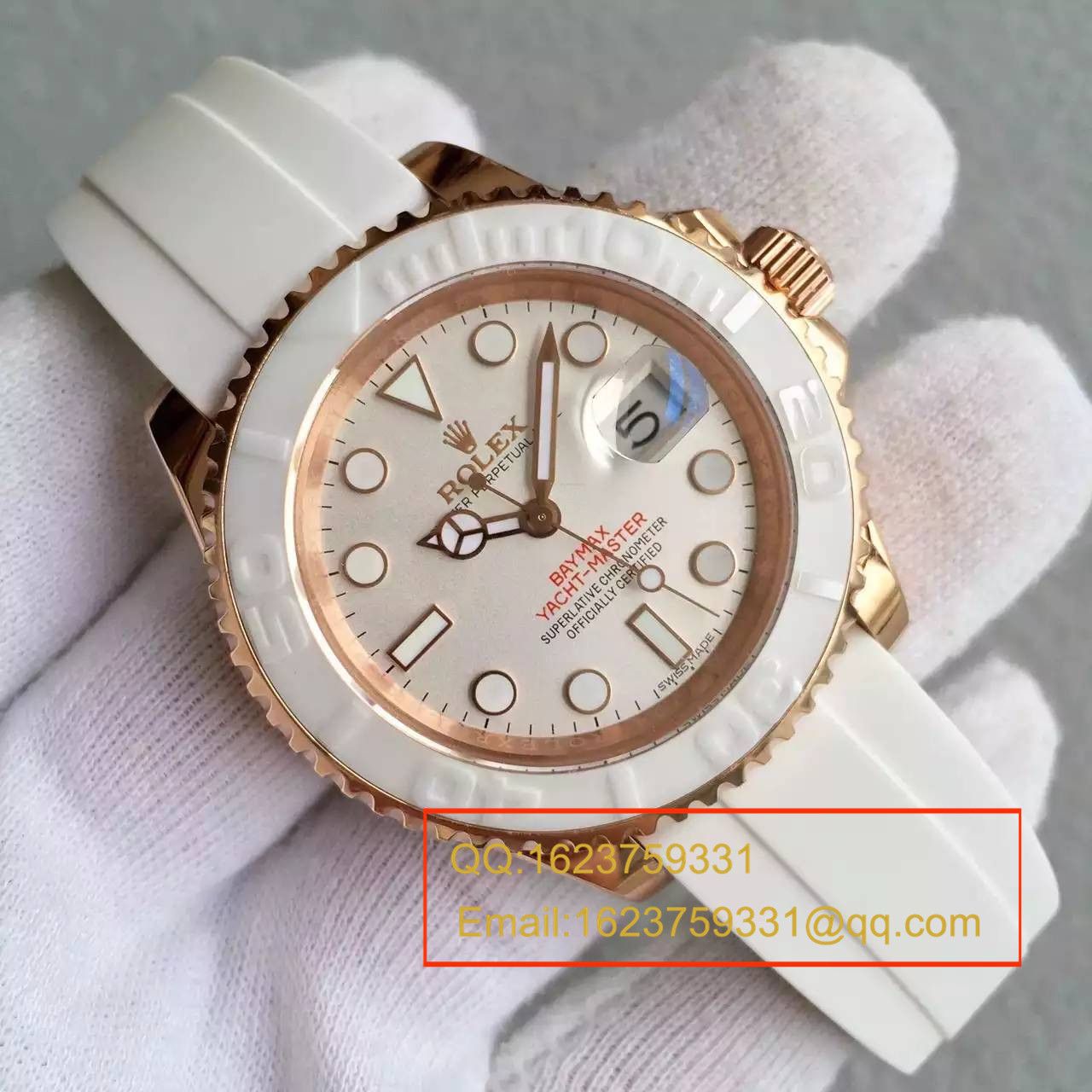 【NOOB Factory  Perfect  Replica Watches 】 Rolex  Rolex  Yacht-Master 系列116655-Oysterflex bracelet白盘 wrist watches  / R024