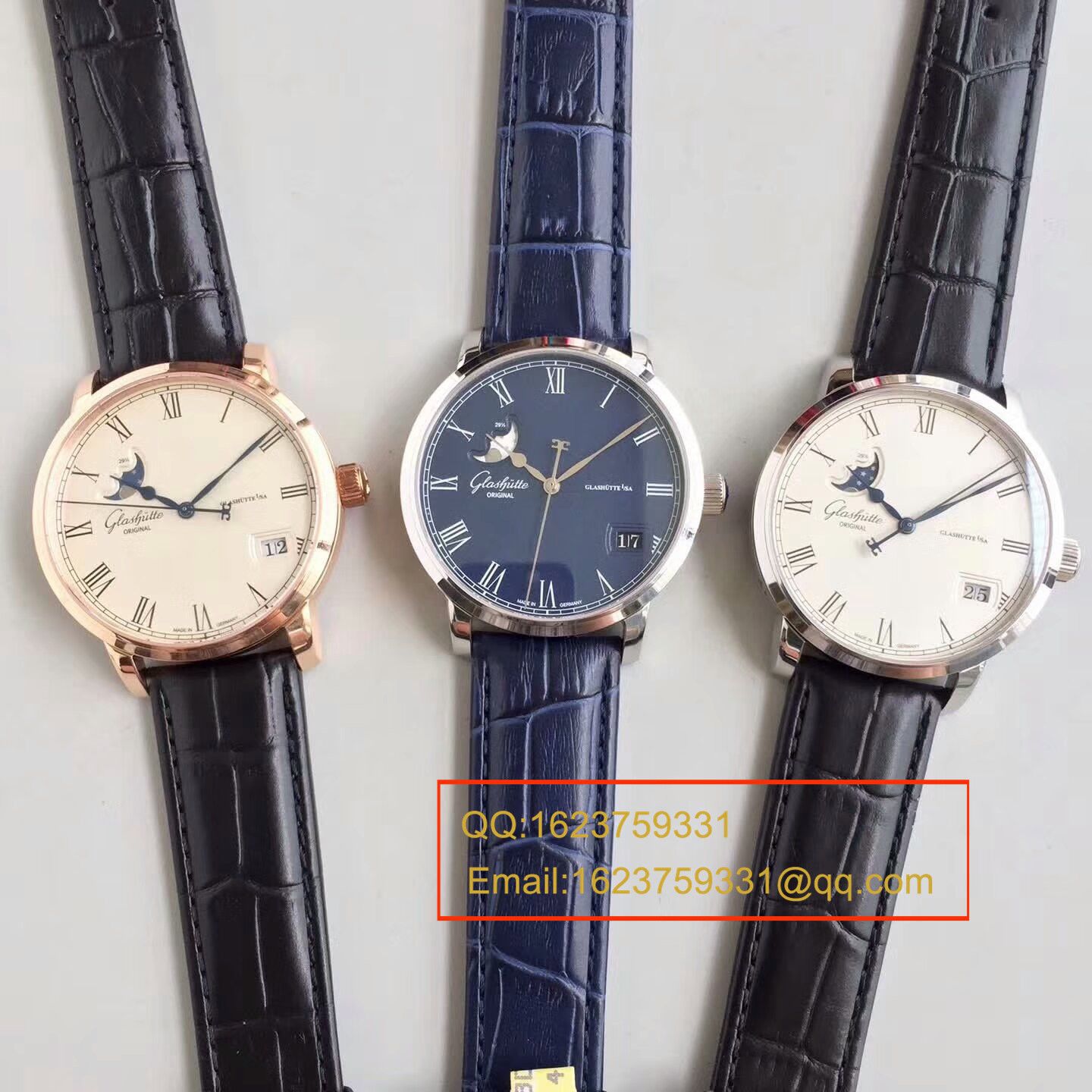 【GF Perfect  top  Replica Copy  Watches 】glashuette original原创精髓议员大日历月相系列100-04-05-12-30 wrist watches  / GLAB016
