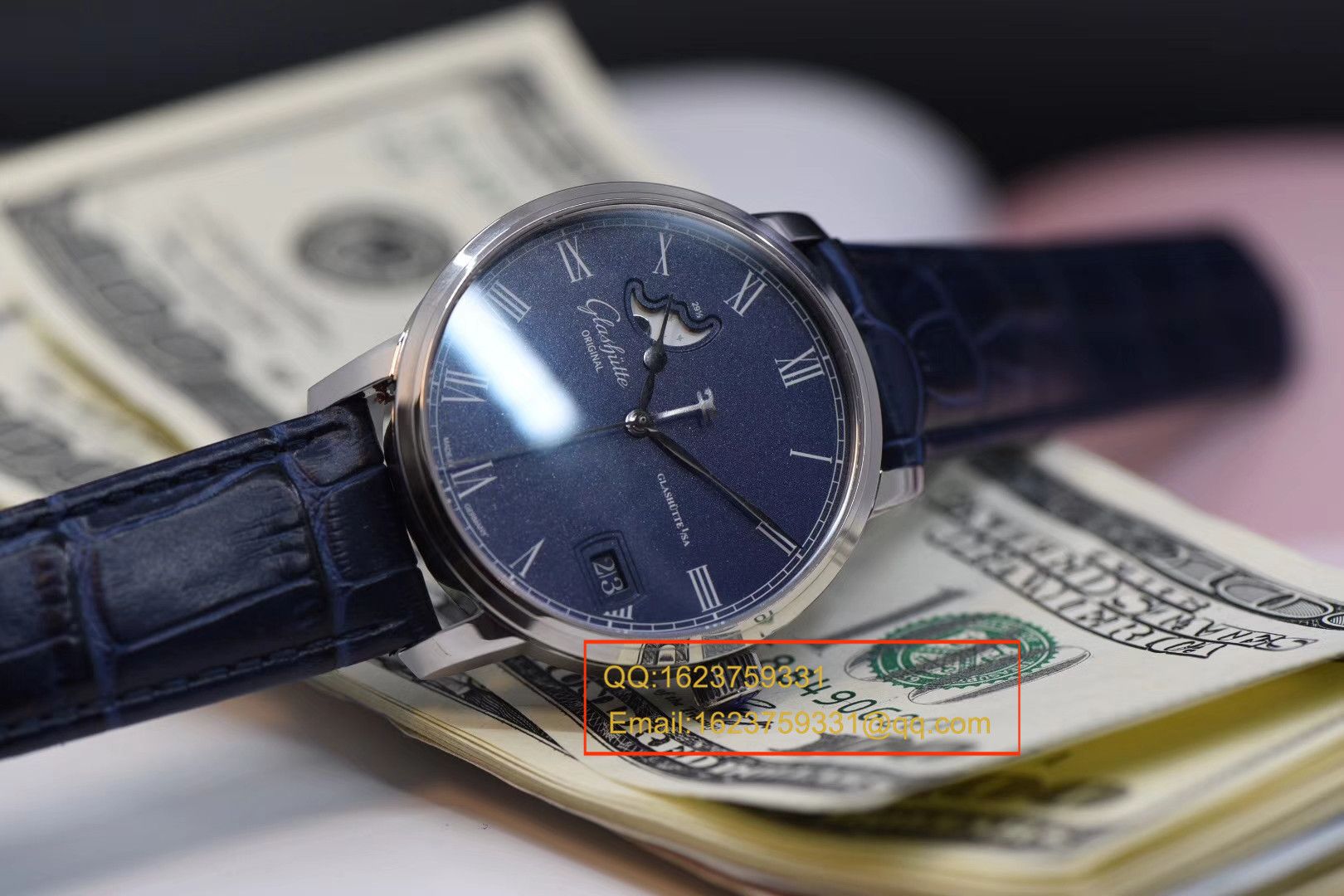 【GF Perfect  top  Replica Copy  Watches 】glashuette original原创精髓议员大日历月相系列100-04-05-12-30 wrist watches  / GLAB016
