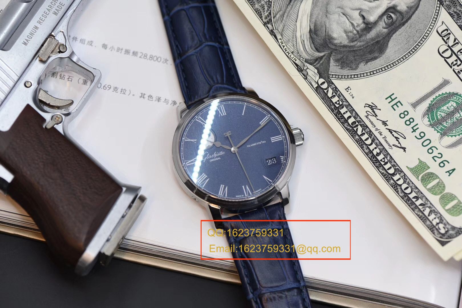 【GF Perfect  top  Replica Copy  Watches 】glashuette original原创精髓议员大日历月相系列100-04-05-12-30 wrist watches  / GLAB016
