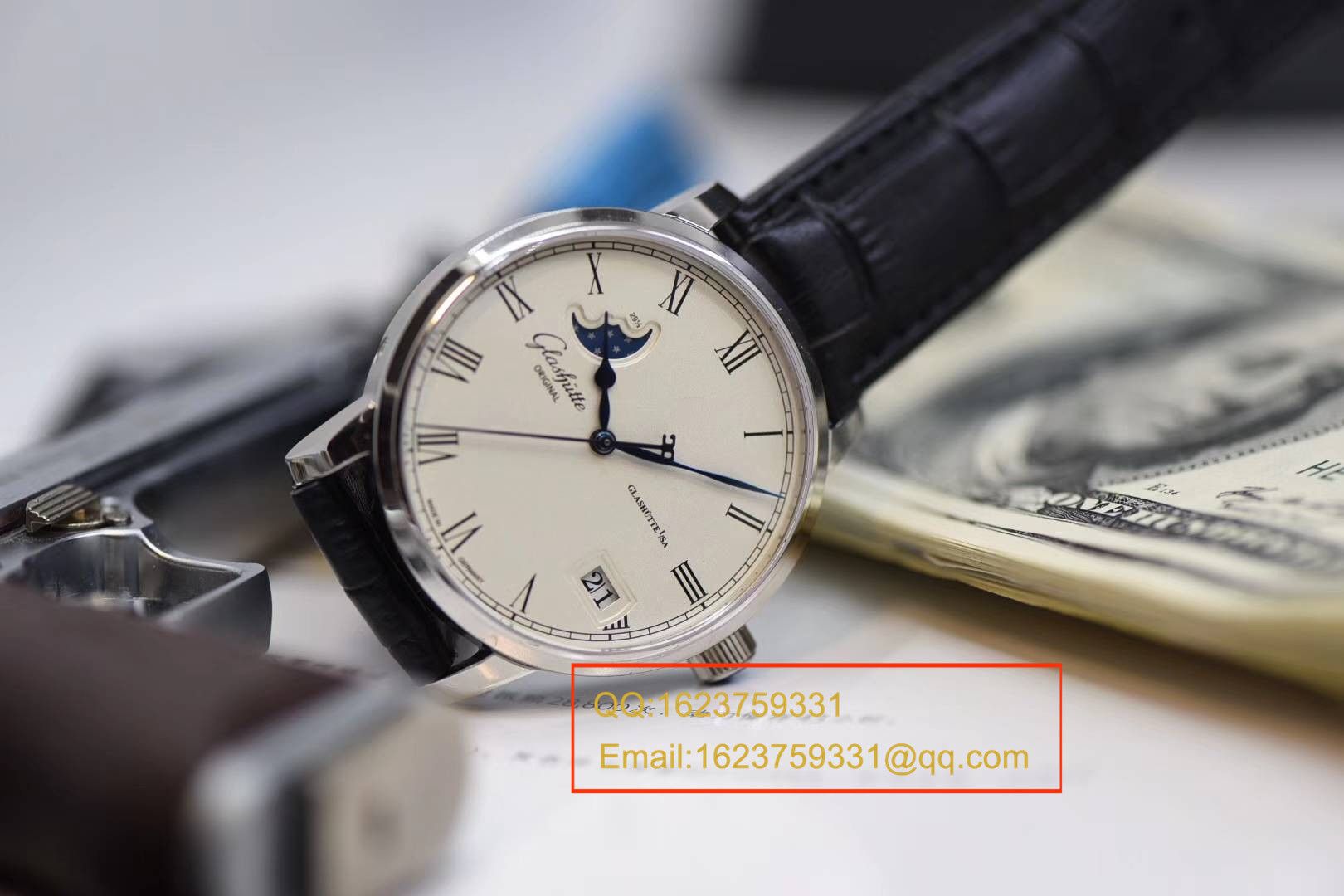 【GF1:1 High quality  Replica Watches 】glashuette original原创精髓议员大日历月相系列100-04-05-12-30 wrist watches  / GLAB015 