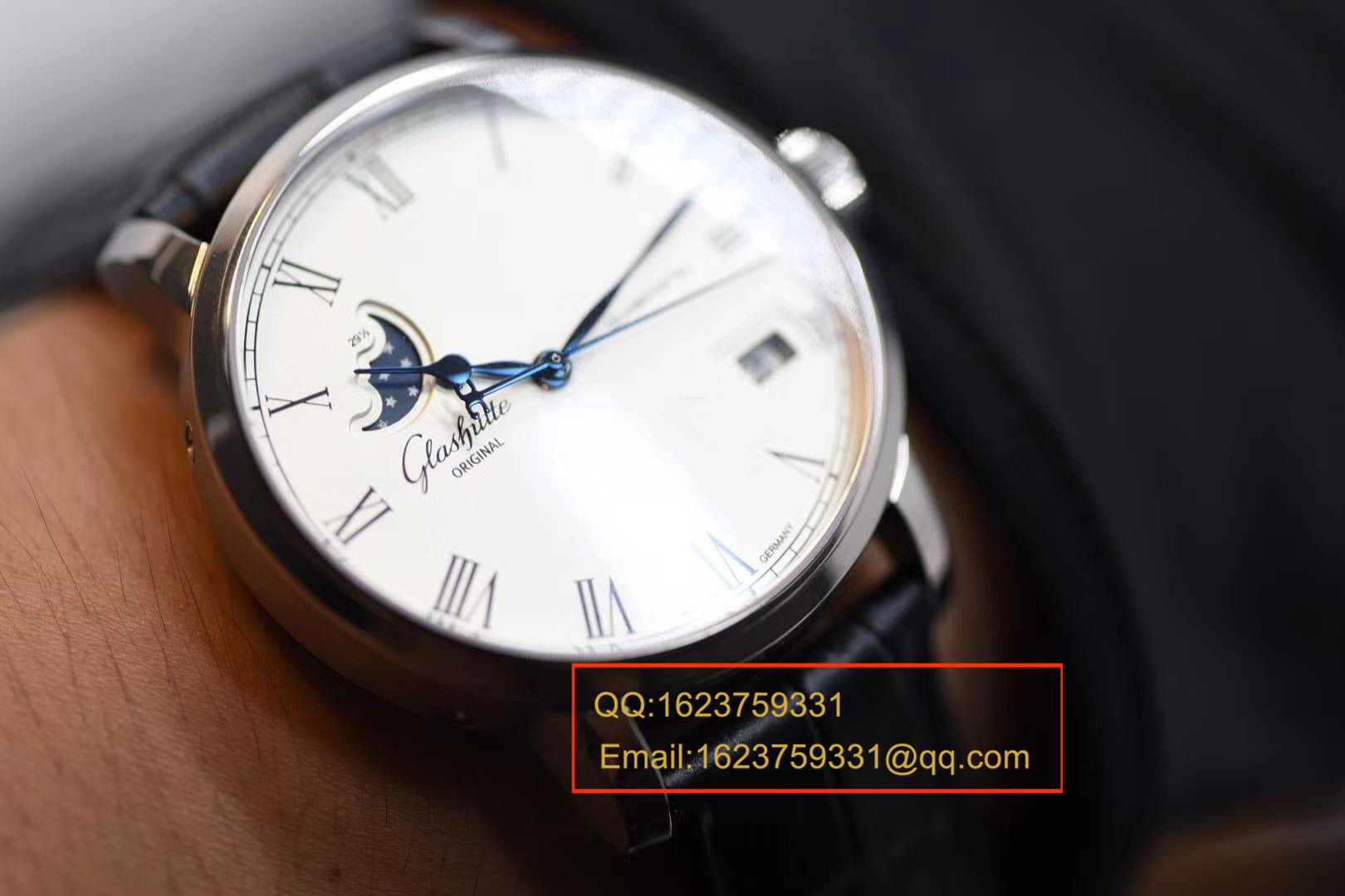 【GF1:1 High quality  Replica Watches 】glashuette original原创精髓议员大日历月相系列100-04-05-12-30 wrist watches  / GLAB015 