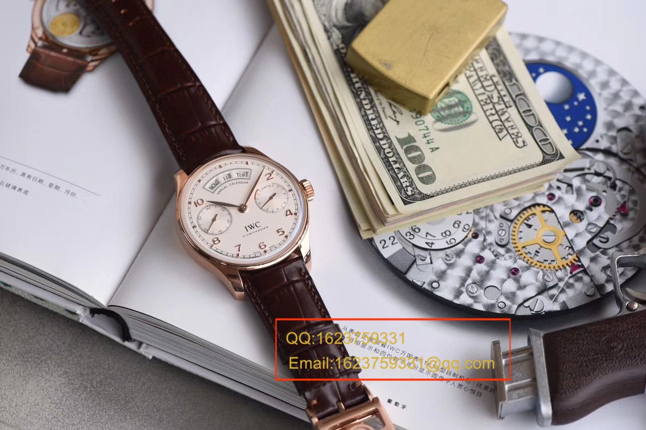 【YL Factory  Perfect  High quality  Replica Watches 】 IWC 葡萄牙年历 wrist watches 系列IW503504 IWC 年历玫瑰金 wrist watches  / WG304
