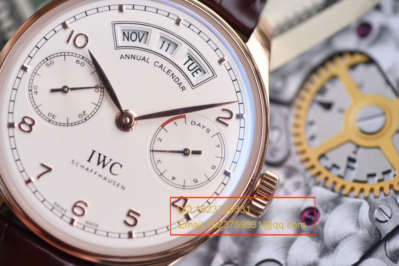【YL Factory  Perfect  High quality  Replica Watches 】 IWC 葡萄牙年历 wrist watches 系列IW503504 IWC 年历玫瑰金 wrist watches  / WG304