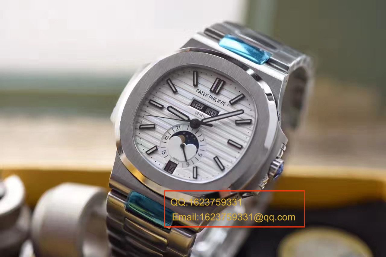 【KM1:1 High quality   Replica Watches 】 PATEK PHILIPPE 运动系列 Nautilus 月相5726/1A-010 wrist watches  / BD198