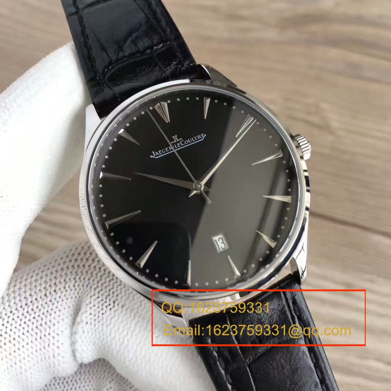 【台湾 Factory  Perfect  Replica Watches 】 Jaeger-LeCoultre 大型超薄日历大师系列男表黑面 / JJ096