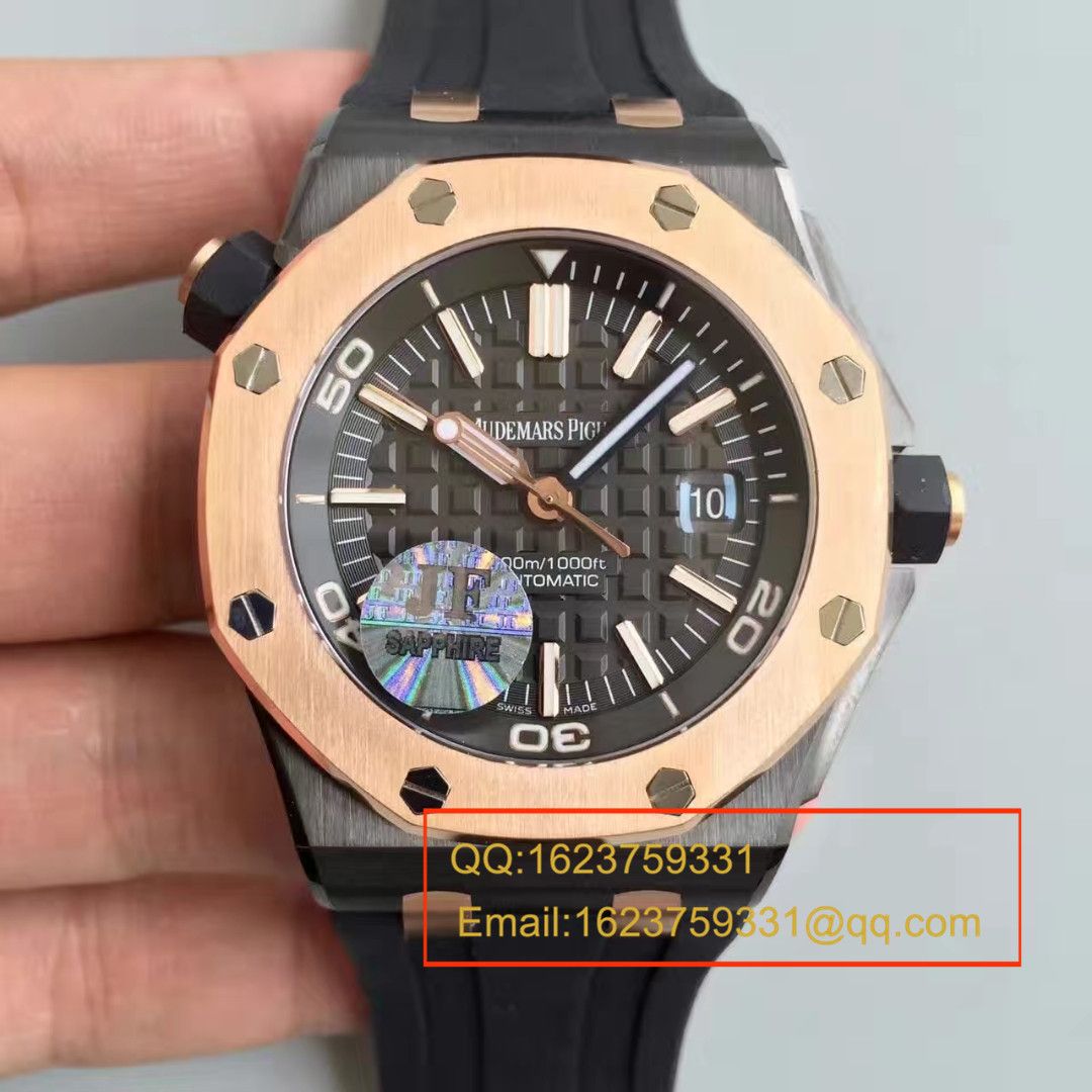 【JF Factory  Perfect  Replica Watches 】APAudemars Piguet 皇家橡树15703系列 马会女皇杯男表《真皮 watchband  》 / APBF094B