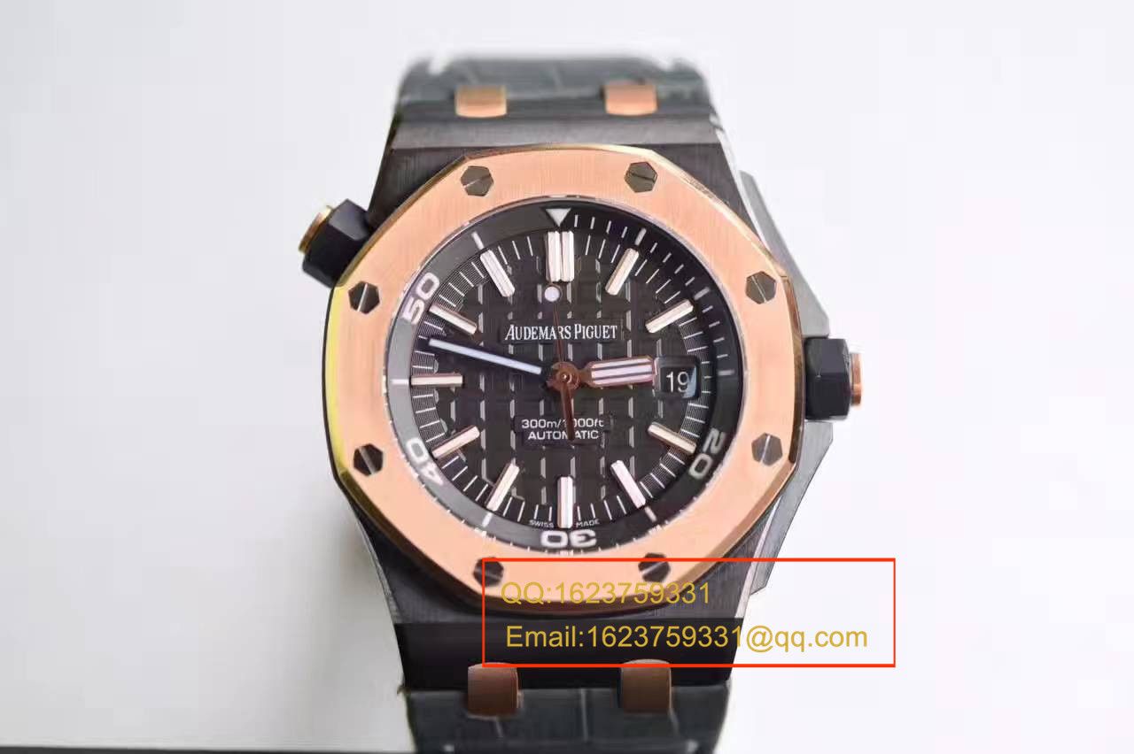 【JF Factory  Perfect  Replica Watches 】APAudemars Piguet 皇家橡树15703系列 马会女皇杯男表《真皮 watchband  》 / APBF094B