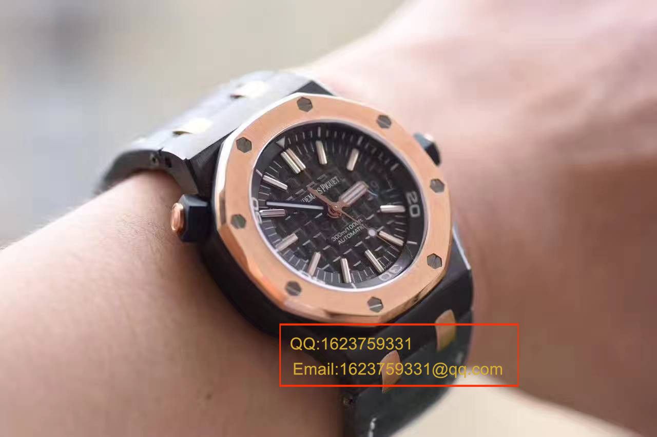 【JF Factory  Perfect  Replica Watches 】APAudemars Piguet 皇家橡树15703系列 马会女皇杯男表《真皮 watchband  》 / APBF094B