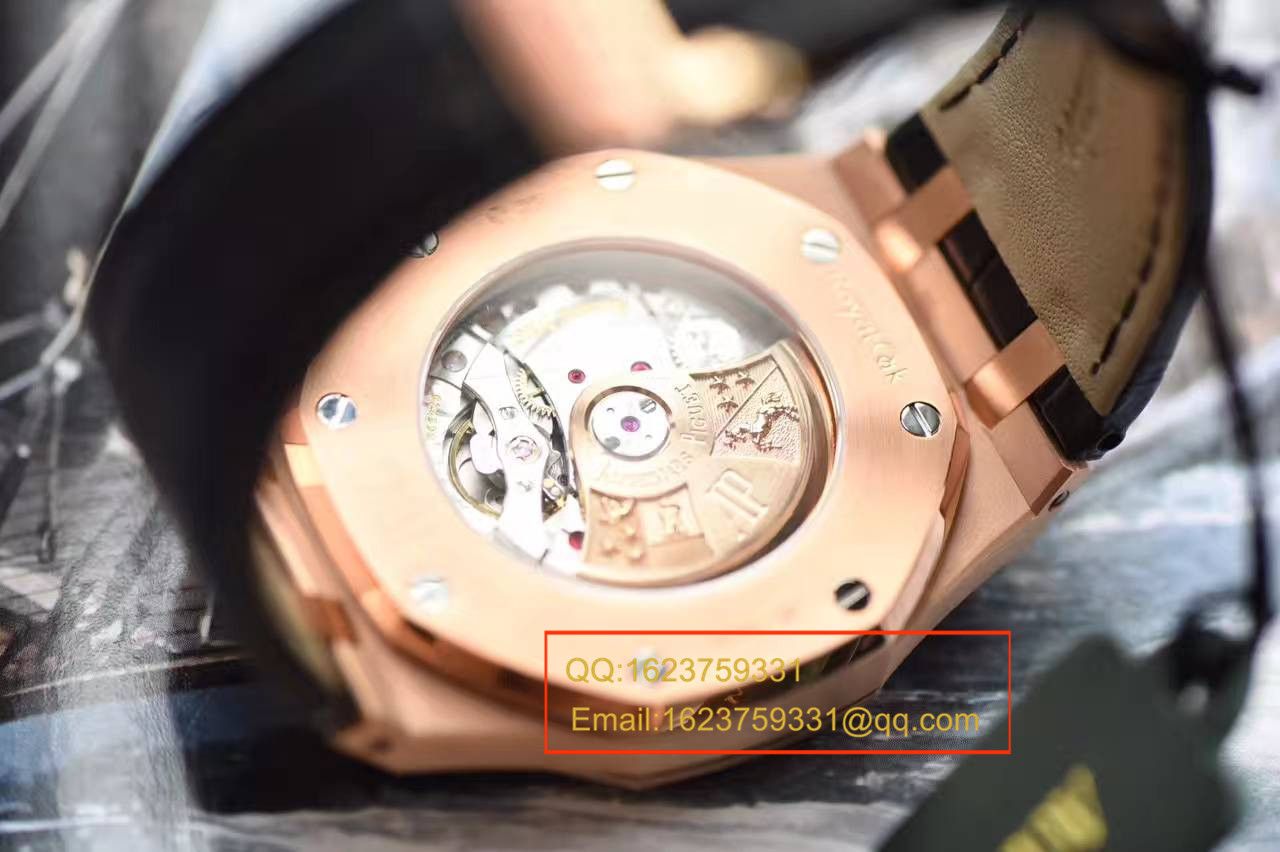 【JF Factory 1:1 Replica Copy  Watches 】Audemars Piguet 皇家橡树系列15400OR.OO.D002CR.01 wrist watches 《真皮 watchband  款》 / AP015
