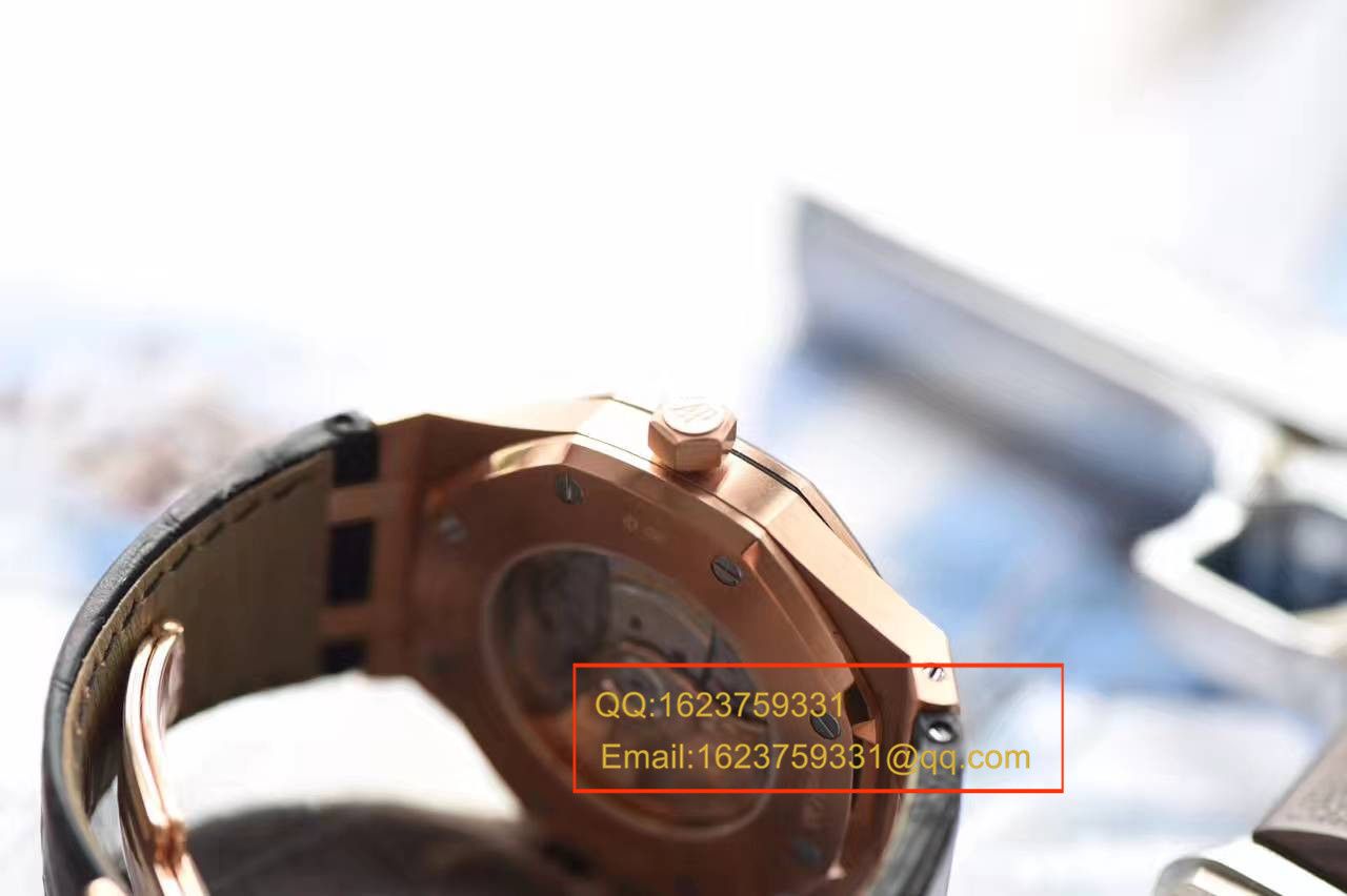 【JF Factory 1:1 Replica Copy  Watches 】Audemars Piguet 皇家橡树系列15400OR.OO.D002CR.01 wrist watches 《真皮 watchband  款》 / AP015