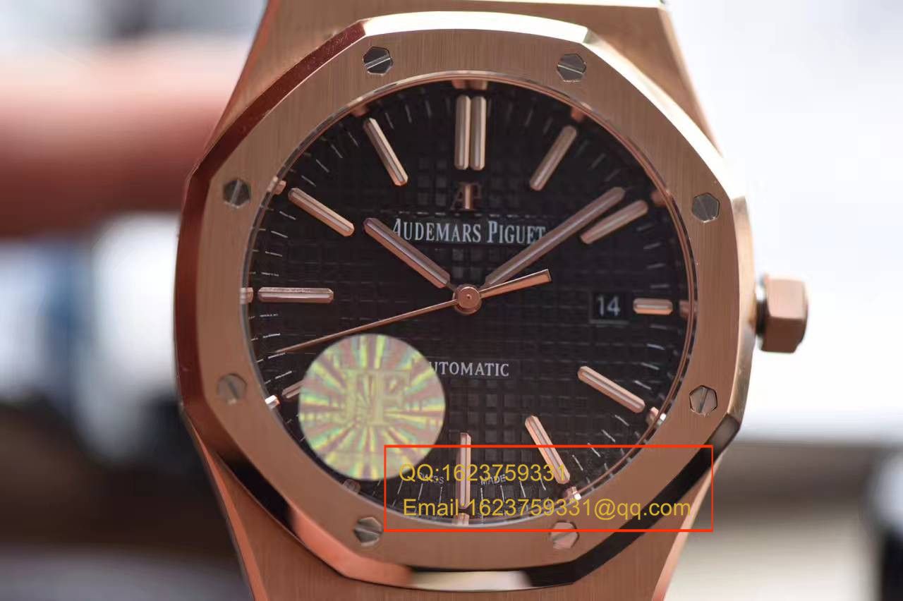 【JF Factory 1:1 Replica Copy  Watches 】Audemars Piguet 皇家橡树系列15400OR.OO.D002CR.01 wrist watches 《真皮 watchband  款》 / AP015