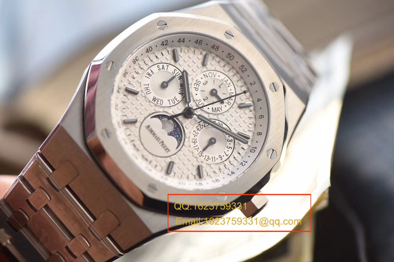【JF Factory  Perfect  High quality  Copy  Watches 】Audemars Piguet 皇家橡树系列26574ST.OO.1220ST.01月相 wrist watches  / APBB128