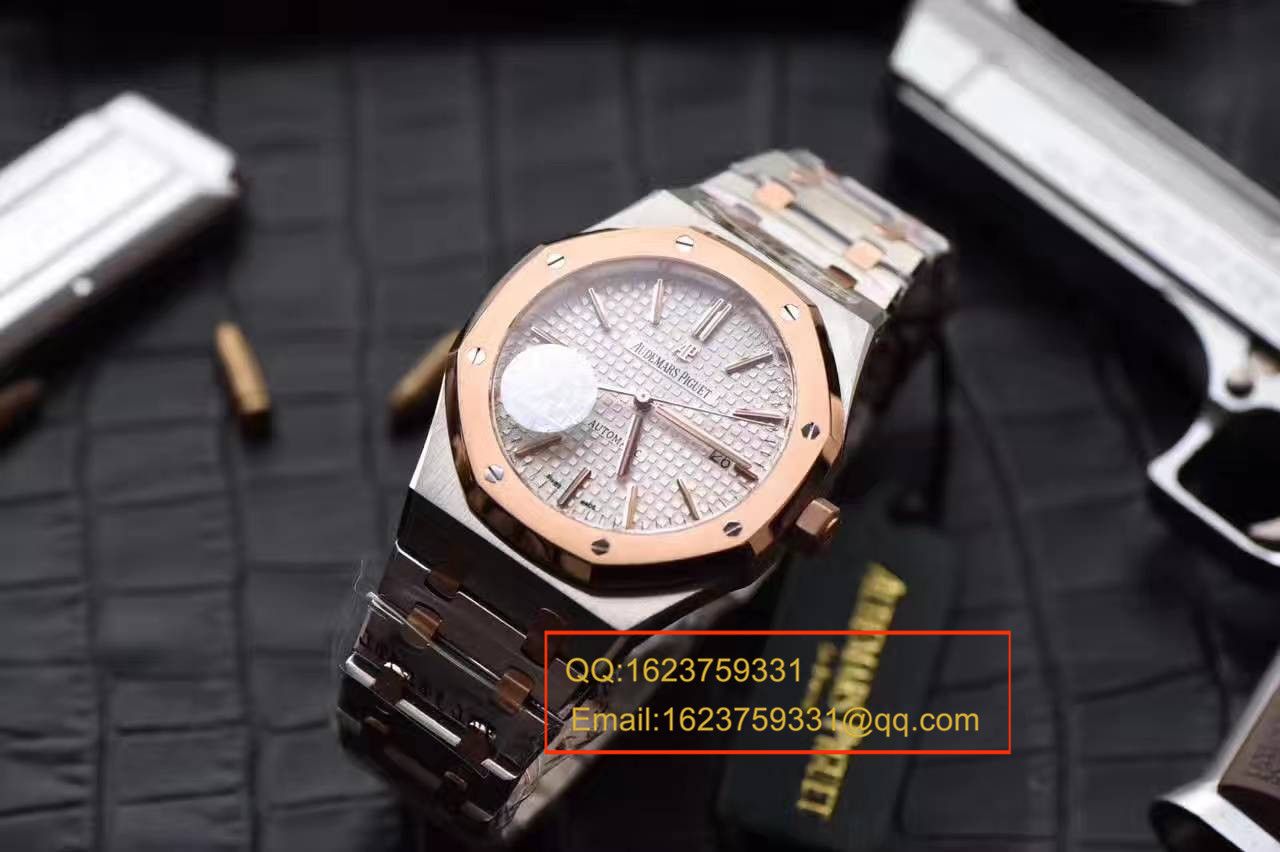 JF Factory Audemars Piguet 皇家橡树系列15400SR.OO.1220SR.01 wrist watches 《精钢间金 watchband  》 top  Replica Copy 男女 wrist watches  / AP016