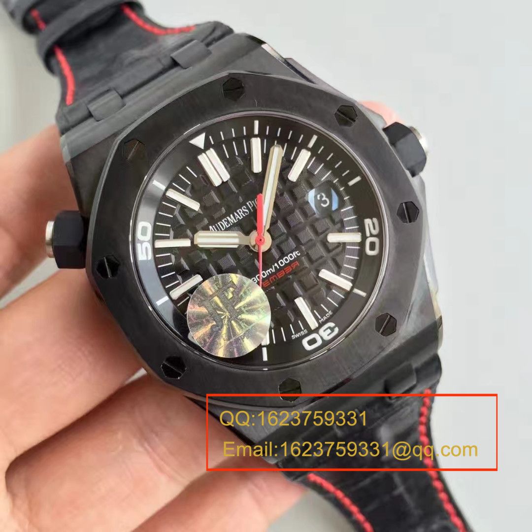 【JF Factory  Perfect  Copy  Watches 】APAudemars Piguet 皇家橡树15703系列黑壳男表 / AP091