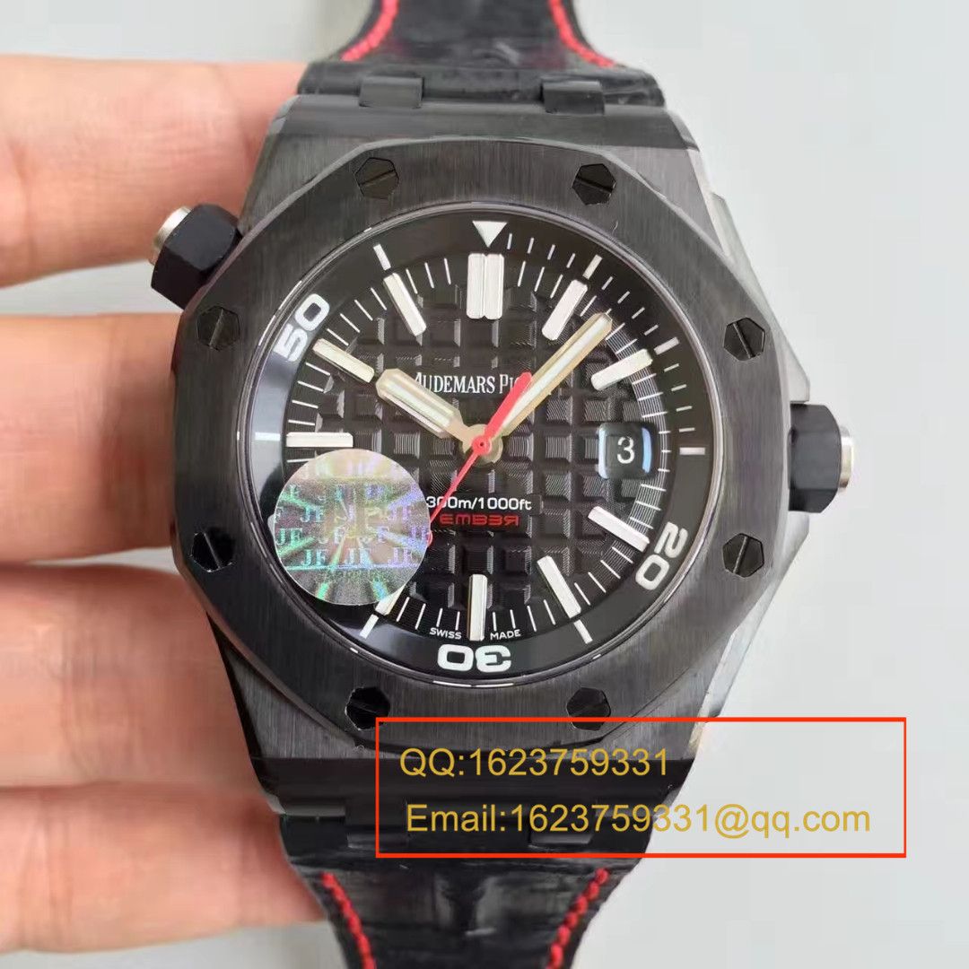 【JF Factory  Perfect  Copy  Watches 】APAudemars Piguet 皇家橡树15703系列黑壳男表 / AP091