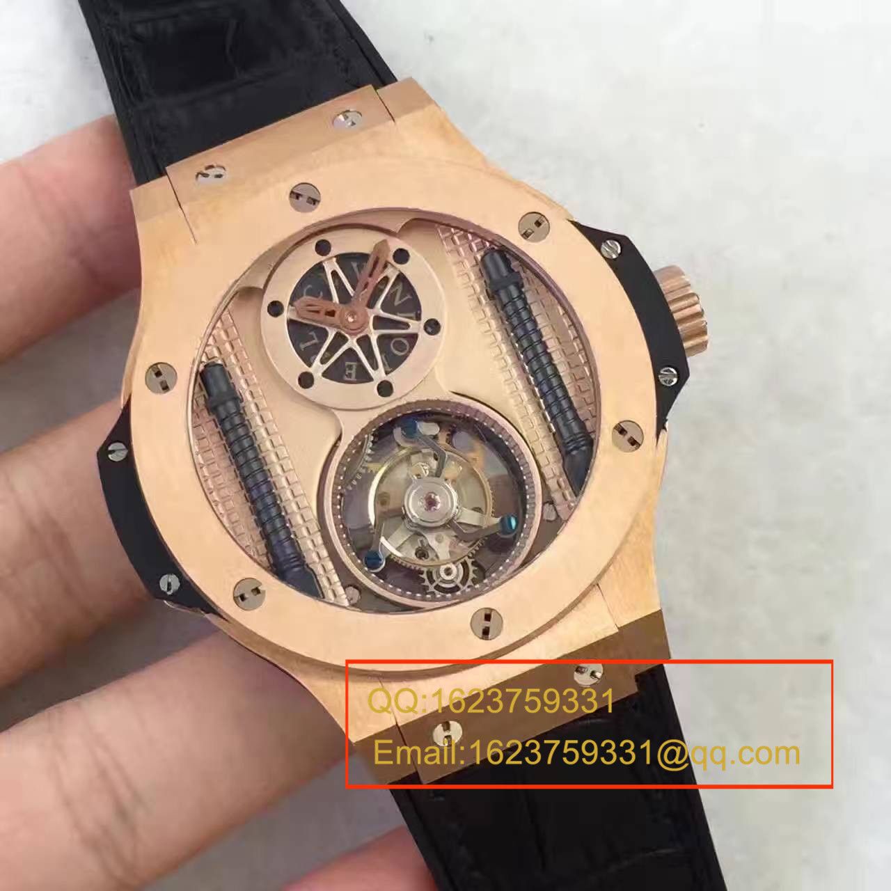 【BM Factory  High quality  Copy  Watches 】HUBLOT 《恒宝》 big bang 系列305.PX.0009.GR《手动 Tourbillon 》男士 Watches  / YB007