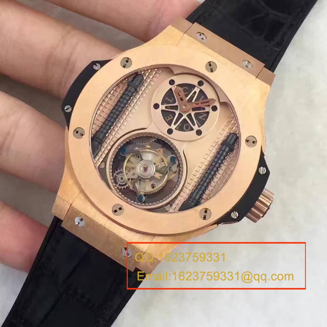 【BM Factory  High quality  Copy  Watches 】HUBLOT 《恒宝》 big bang 系列305.PX.0009.GR《手动 Tourbillon 》男士 Watches  / YB007