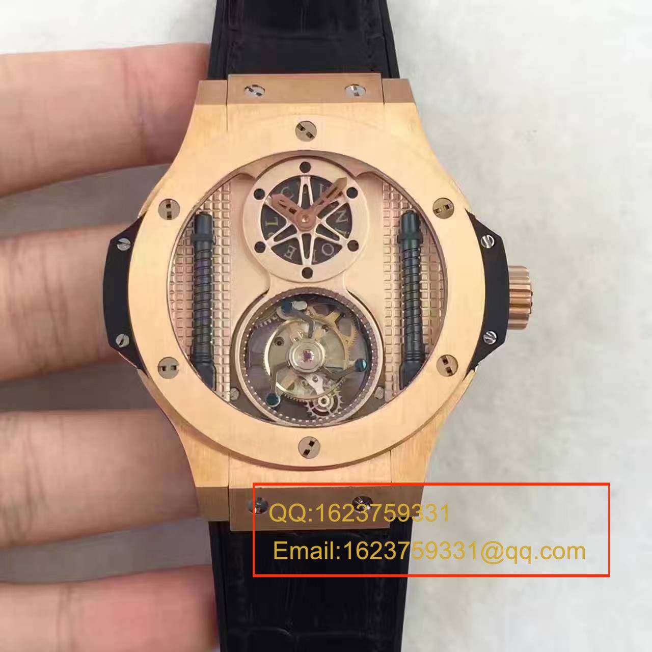 【BM Factory  High quality  Copy  Watches 】HUBLOT 《恒宝》 big bang 系列305.PX.0009.GR《手动 Tourbillon 》男士 Watches  / YB007